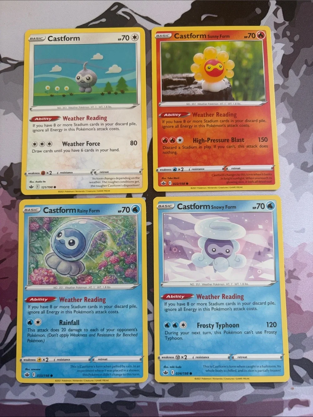 Castform Complete Forms Lot | 4 Pokémon Cards | Sunny, Rainy & Snowy | ✨5/$25✨